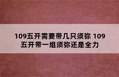 109五开需要带几只须弥 109五开带一组须弥还是全力